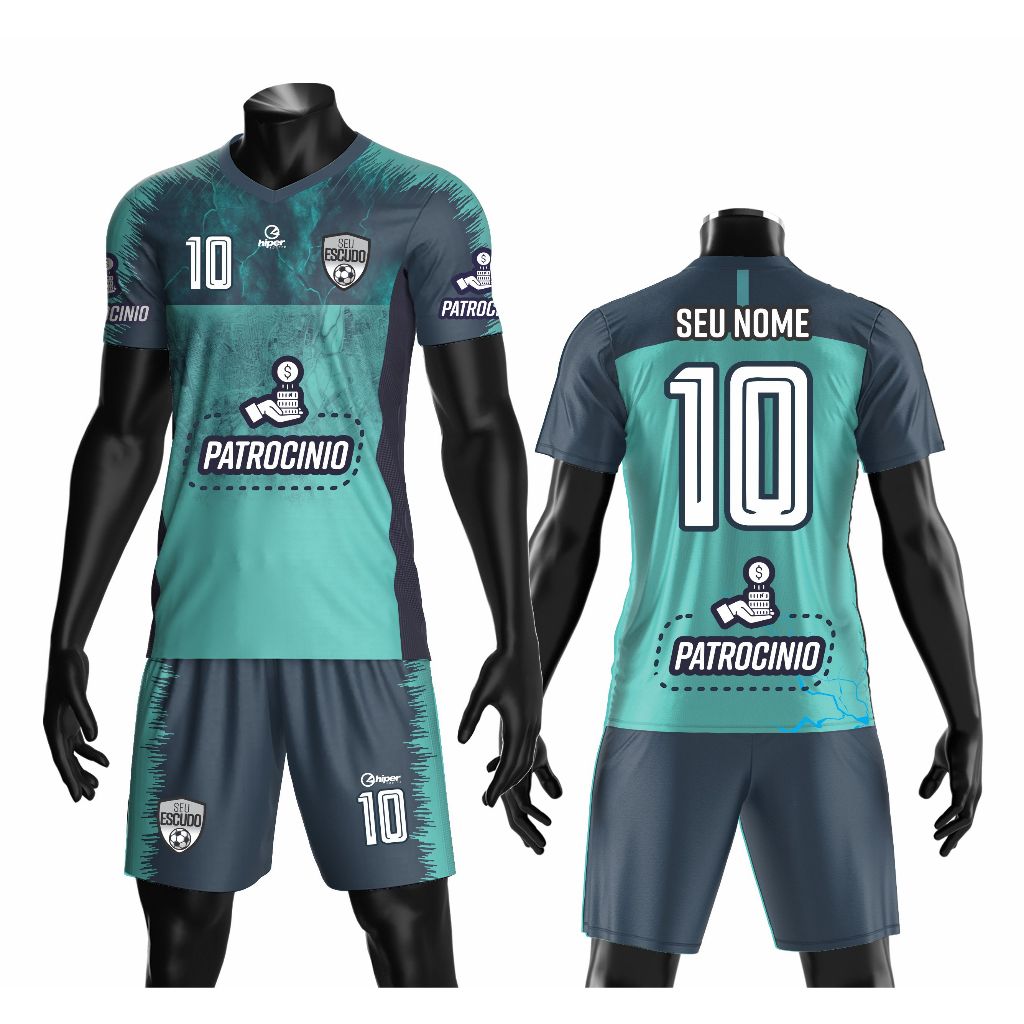 Jogo Uniforme Futebol 20 Peças (Camisa+Meiao+Calção) Dri Fit Personalizado