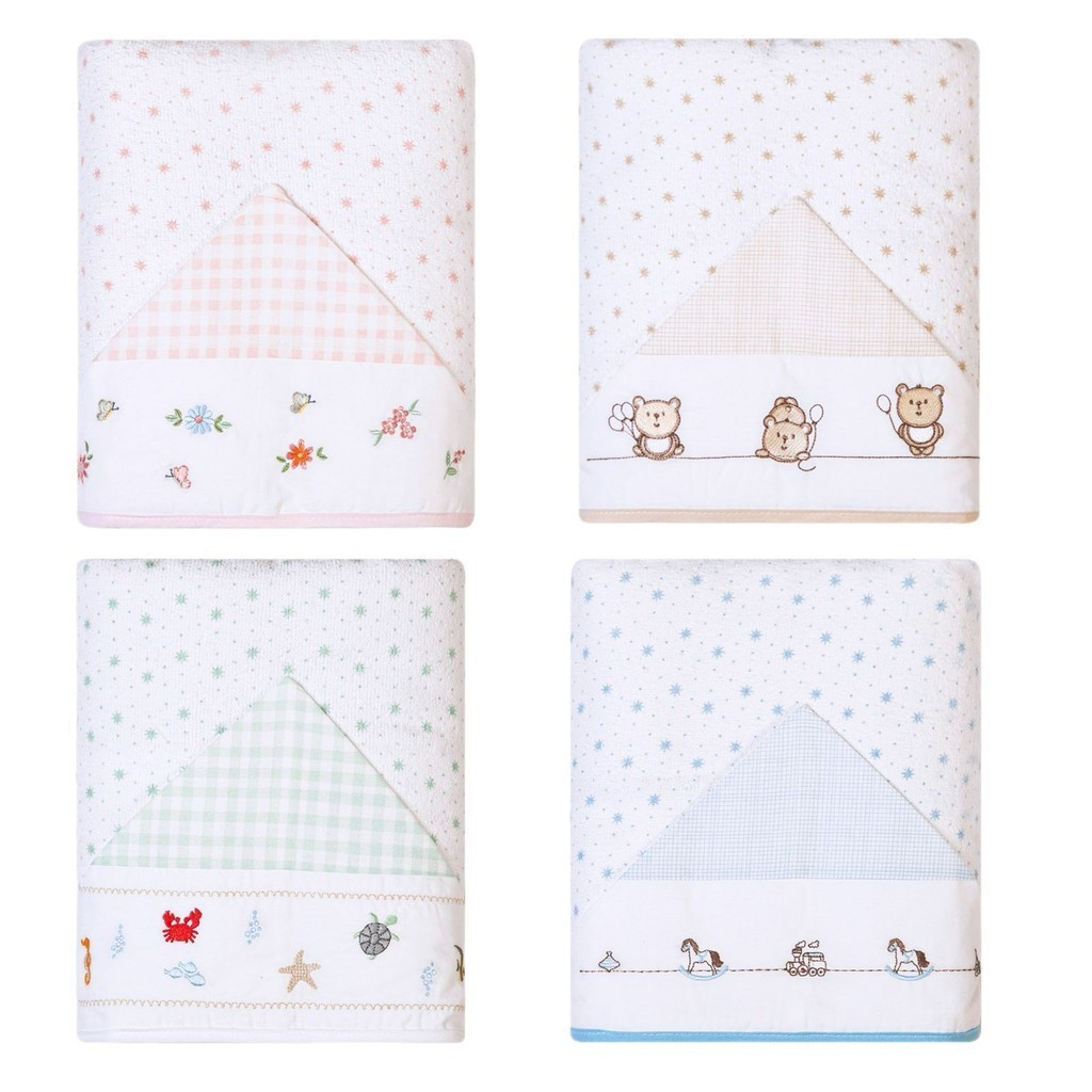 Toalha de Banho Felpuda Bebê C/ Forro de Fralda Soft 90x70cm C/Capuz Bordado em Oferta na Shopee