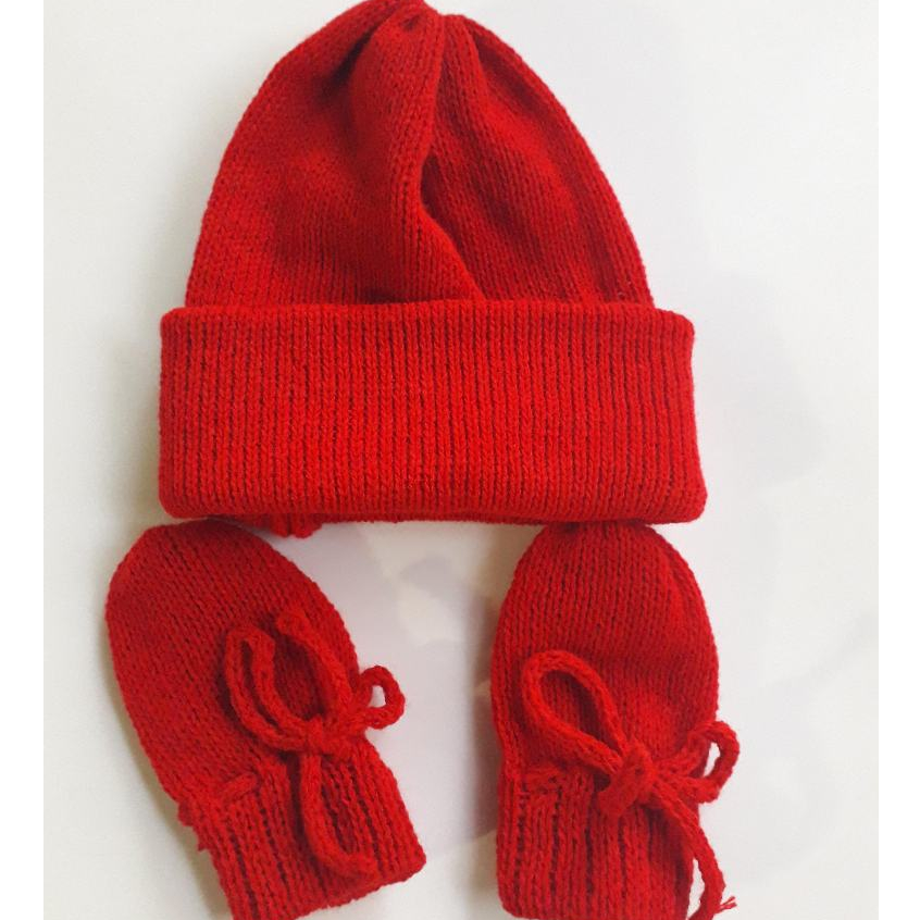 Kit recém-nascido / Touca e Luvas em Tricô Saída  de Maternidades Enxoval para Bebê em Oferta na Shopee