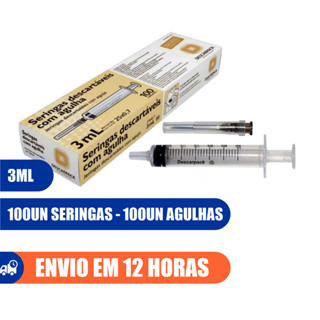 Seringa 3ml 100un Com Agulha 25X0,7cm Luer Slip Descarpack