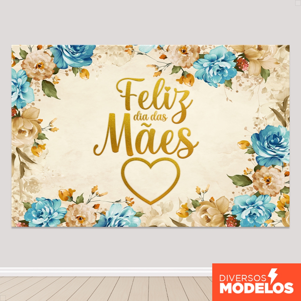 Painel Retangular Decoração Dia Das Mães Horizontal Sublimado 3D Em Tecido em Oferta na Shopee
