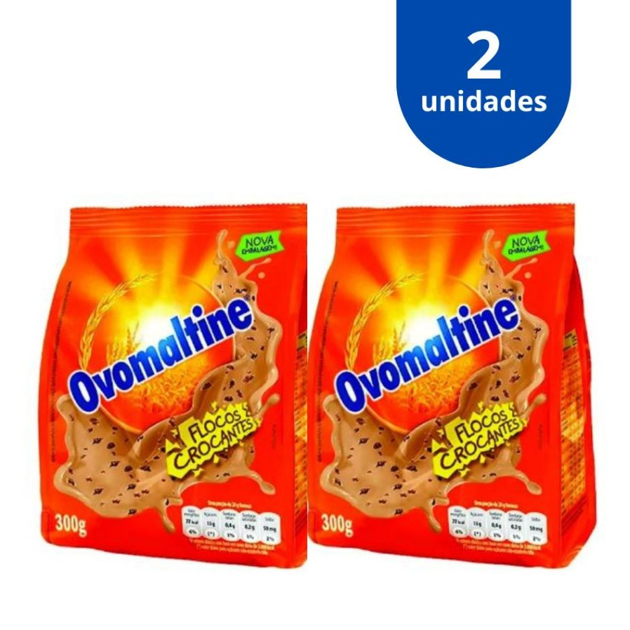 Kit 2x Achocolatado Ovomaltine Flocos Crocantes 300g