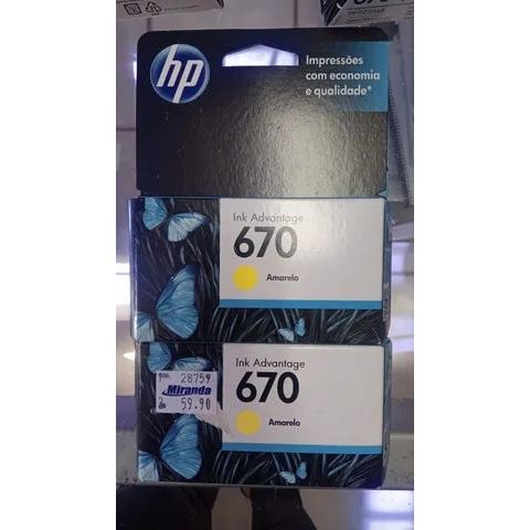 CARTUCHO DE TINTA HP 670 XL Magenta e 670 Amarelo