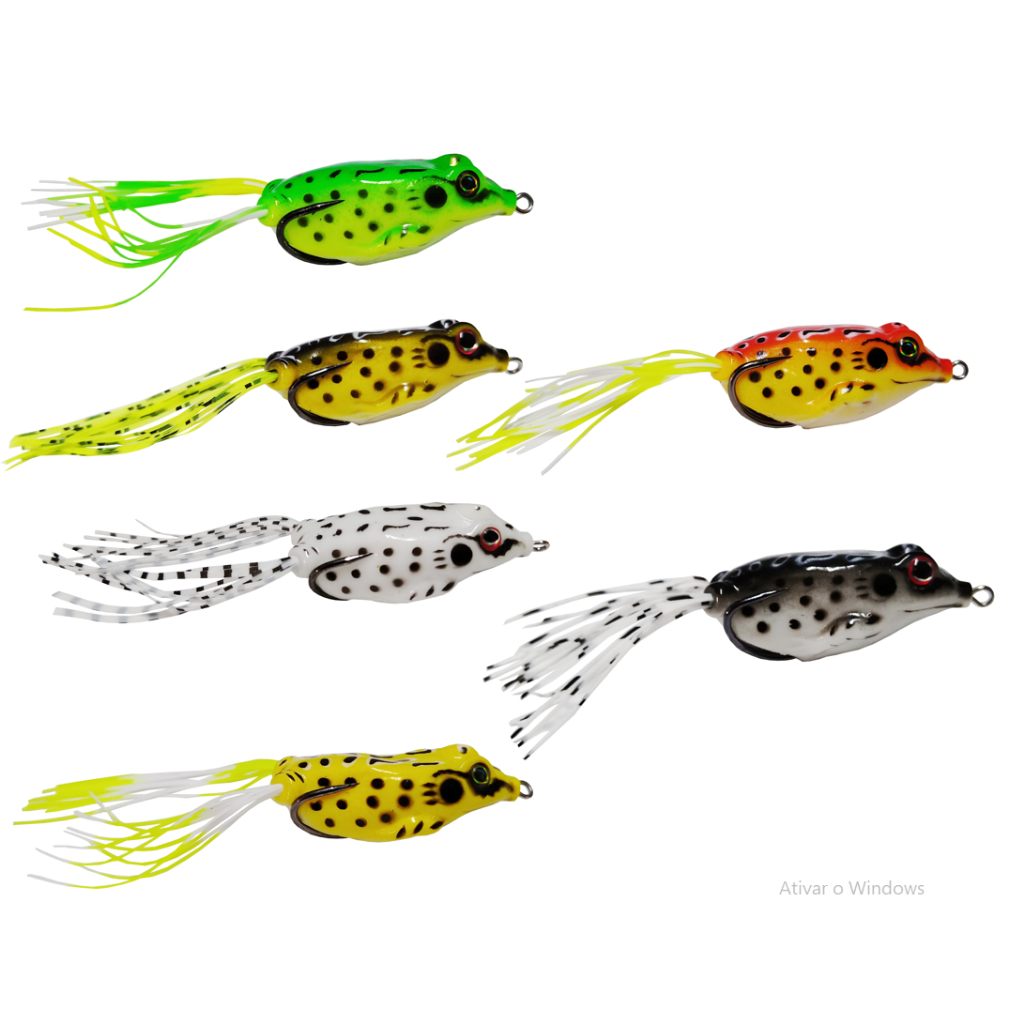 Isca Artificial Frog Sapo Sapinho Superfície 5,5cm 9g Anzol Duplo Anti Enrosco para Pesca Traíra