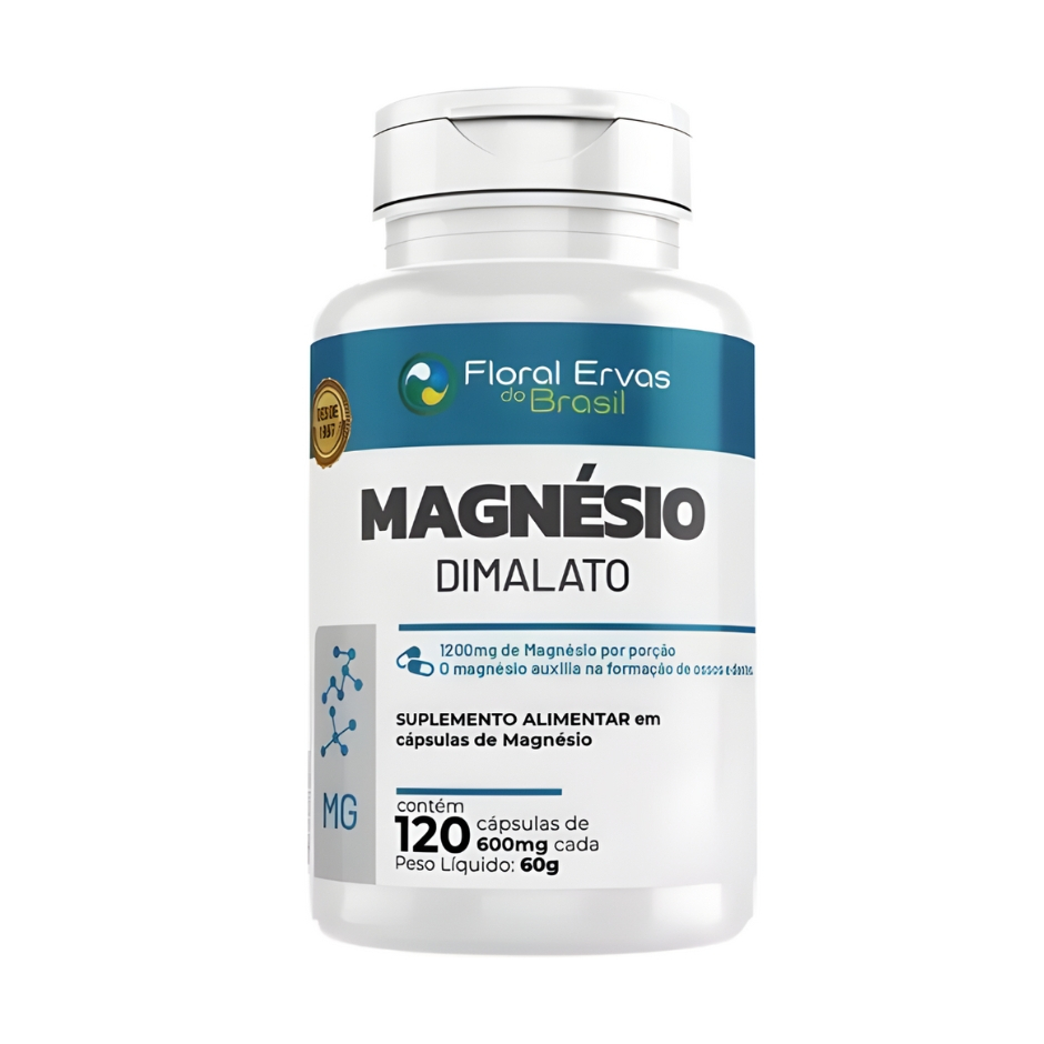 Magnésio Dimalato  120 Cápsulas - Floral Ervas do Brasil