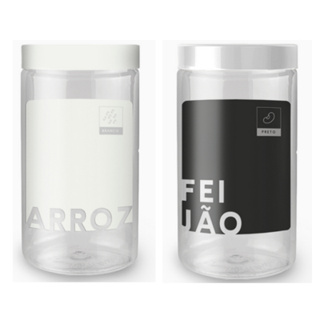 KIT Conjunto 2 Potes Redondo 1800 Ml Plástico Arroz e Feijão em Oferta na Shopee