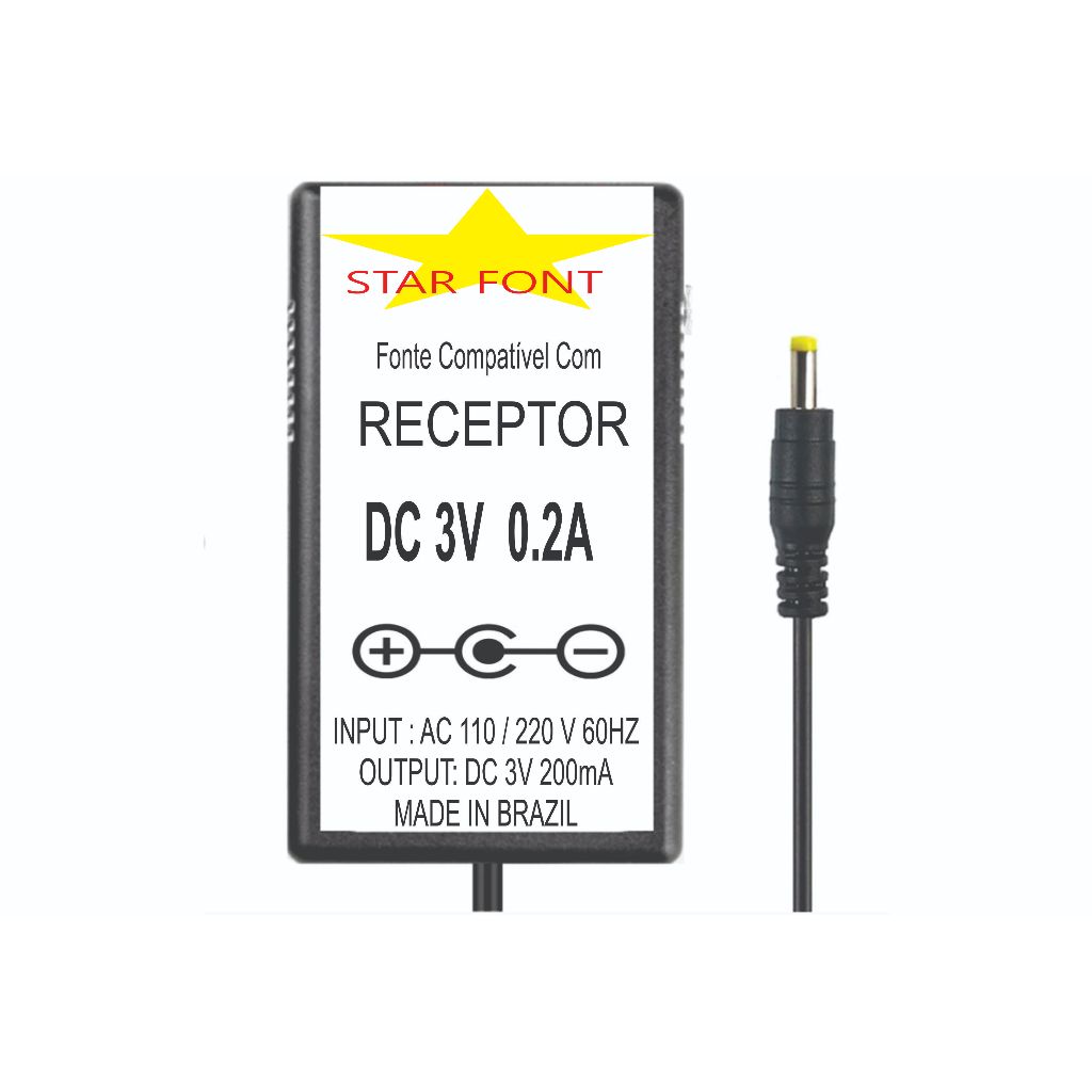 Fonte DC 3V Para Receptor De Radio Tecsun Am Fm Sw