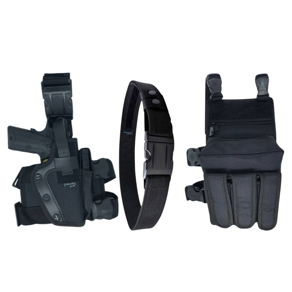 Coldre Destro ( Lado Direito) Robocop + Cinto N.A + Bornal com 3 Bolsos Preto / Militar Tático em Oferta na Shopee