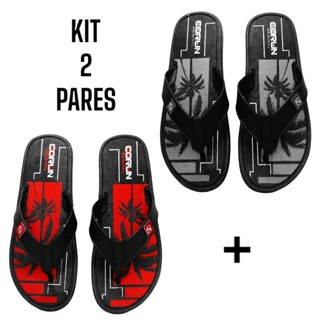 Kit Chinelo de Dedo Masculino Alças Largas e Macias