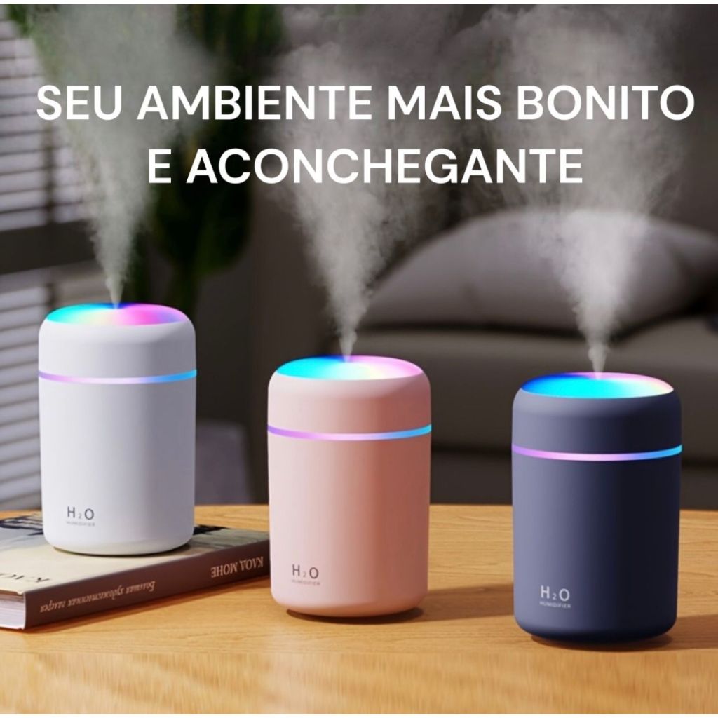 Difusor De Ar Elétrico Umidificador De óleo De Aroma USB Pulverizador Fresco De Névoa Com Luz Noturna