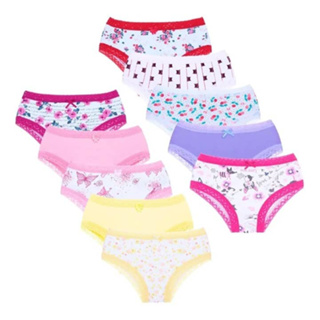 Kit 10 Calcinha Infantil Algodão Rendinha em Oferta na Shopee