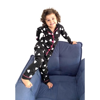 Pijama Infantil De Menina Americano Inverno Criança Blusa e Calça  de Frio  Blogueira De Botão em Oferta na Shopee