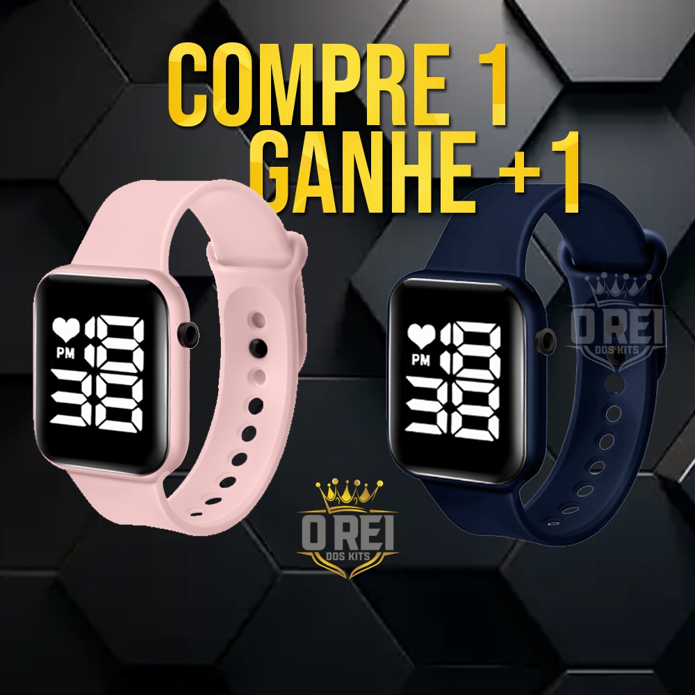 Relogio Masculino Relógio Feminino A prova D Água Digital Led Smart Esportivo Watch Kit com 2 Relógios