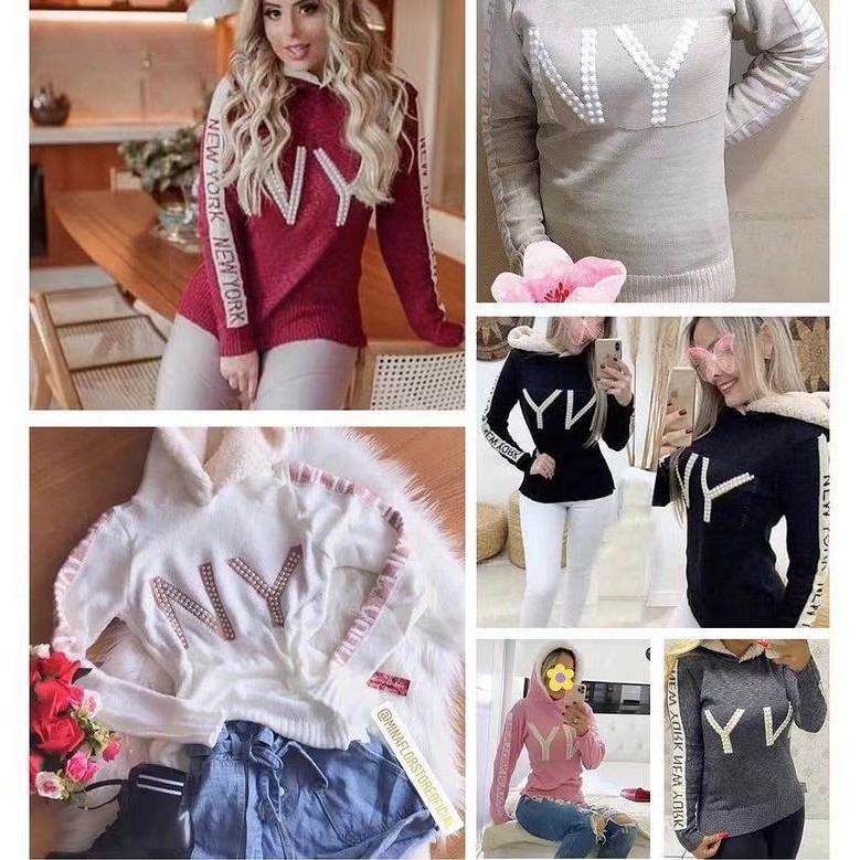Blusa De Frio Trico Tricot Pelucia Capuz Touca Pelucia Ny