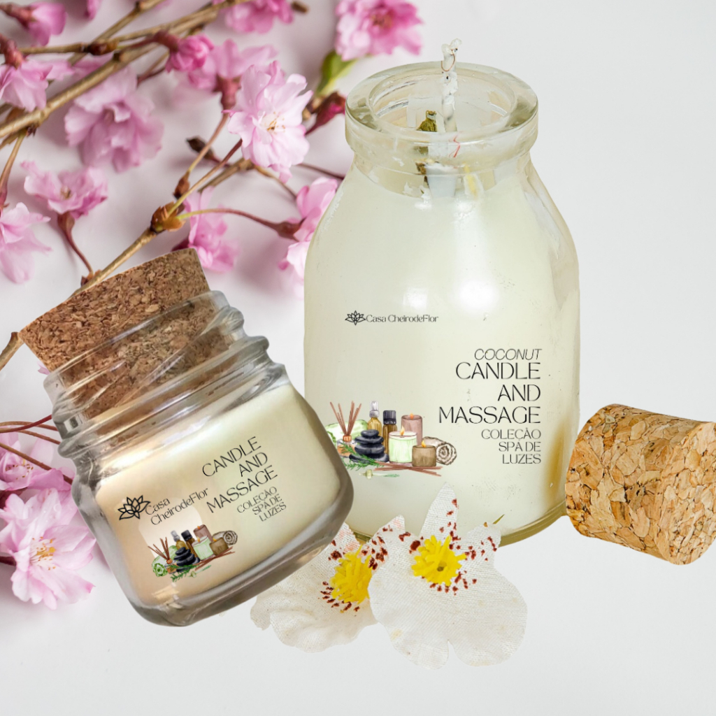 Vela Para Massagem De Cera Vegetal e Ervas Naturais - Coleção Jarro de Leite em Oferta na Shopee