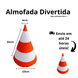 Almofada Decorativa Fofinha Cone De Trânsito Pista Carros