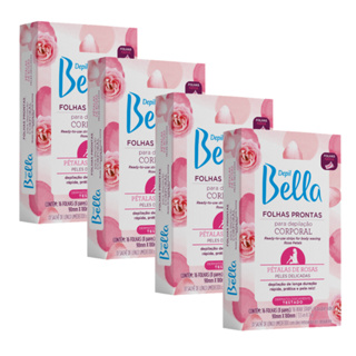 Kit 4 Cx Folhas Prontas Corporal Pétalas Rosas Depil Bella - 64 Un. em Oferta na Shopee