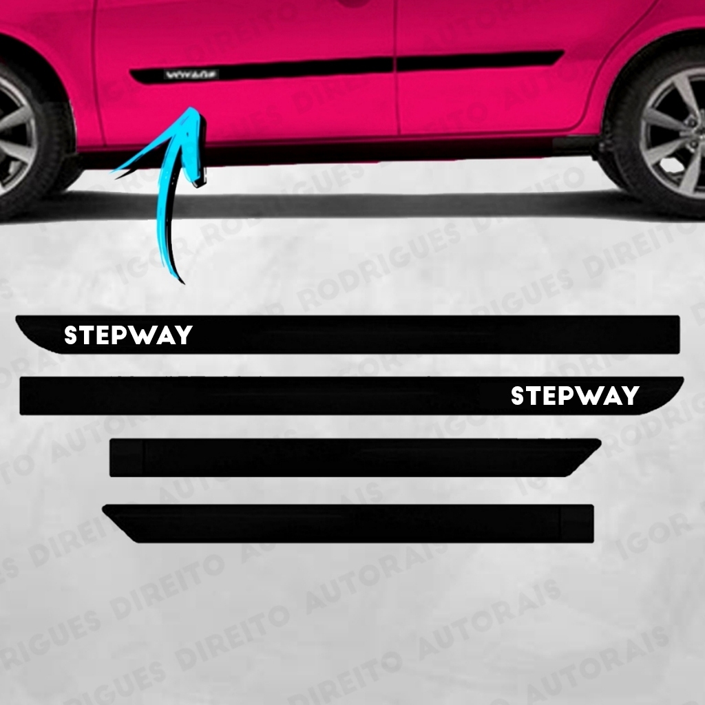 Friso Lateral Compativel com Sandero Stepway - Tipo Borrachão