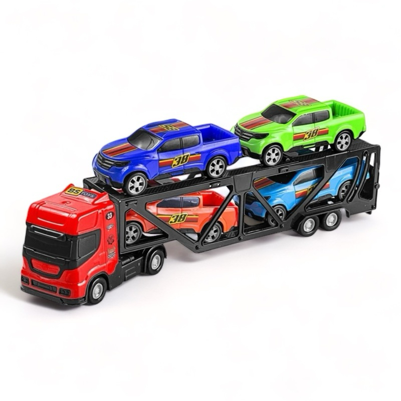 Brinquedo Caminhao Cegonheira Carreta Com 4 Carrinhos - Bs Toys em Oferta na Shopee