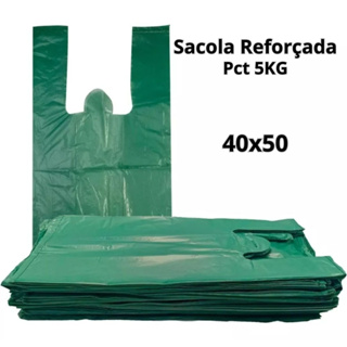 Sacola Plástica Reciclada REFORÇADA Verde ou Preta 40x50 - PACOTE 5kg - Direto da Fábrica em Oferta na Shopee