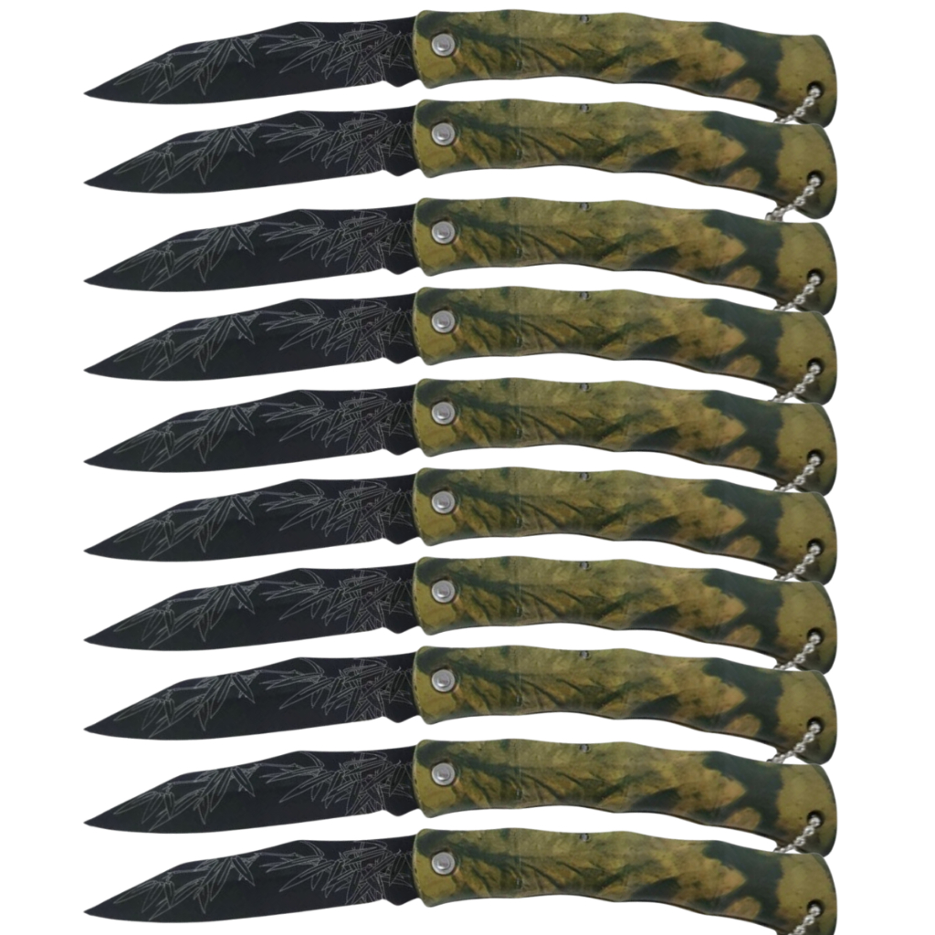 Canivete Camuflado De Bolso Lamina 8cm Pesca Camping Trilha Xingu