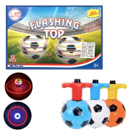 Brinquedo Pião Musical Bola de Futebol c/ Lançador c/Luz   MS100750