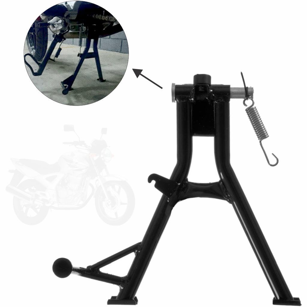 Cavalete Central em Aço Tubular Pro Tork CBX 250 2001 à 2008 Twister Preto com pino e mola peça moto