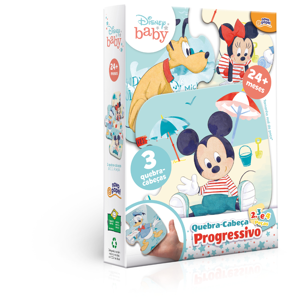 Quebra Cabeça Progressivo Disney Mickey Mouse Baby (2/3/4 Peças) - Toyster 8068 em Oferta na Shopee