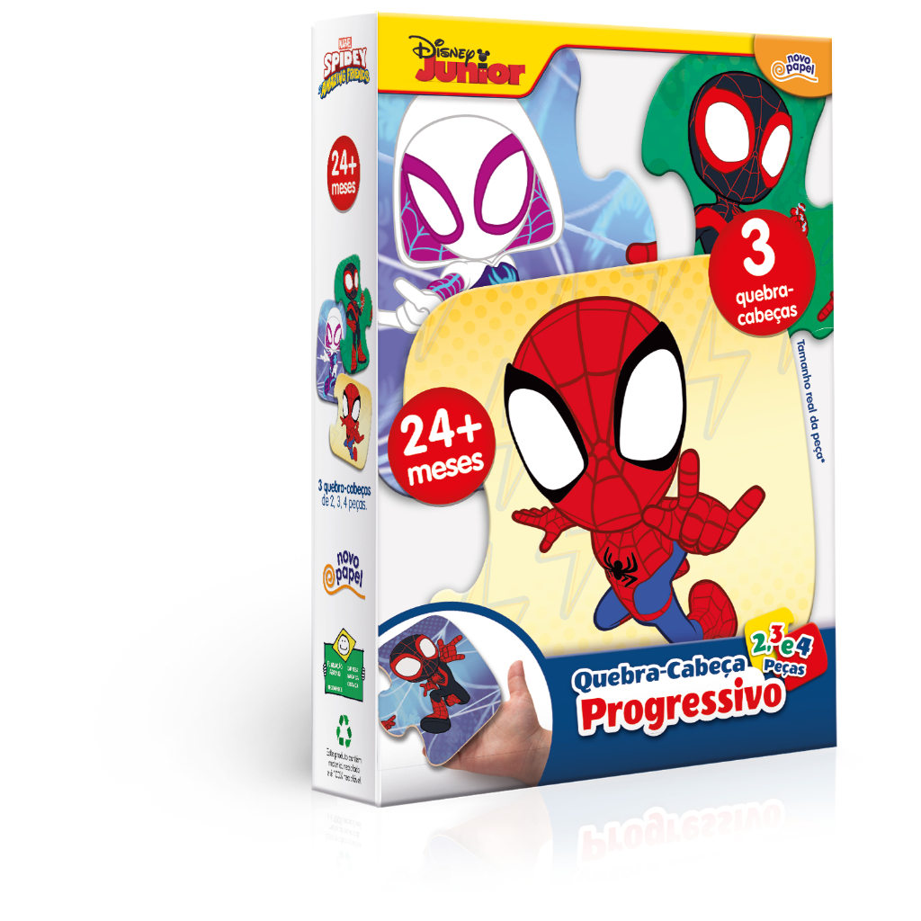 Quebra Cabeça Progressivo Baby Marvel Spidey & Amigos (2/3/4 Peças) - Toyster 8069 - Mom & Baby
