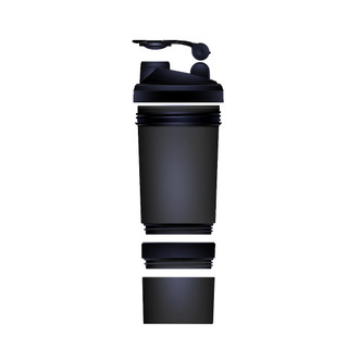 Garrafa Coqueteleira com Repartição e Porta Capsulas 500ml Lisa sem Desenho Para Academia…