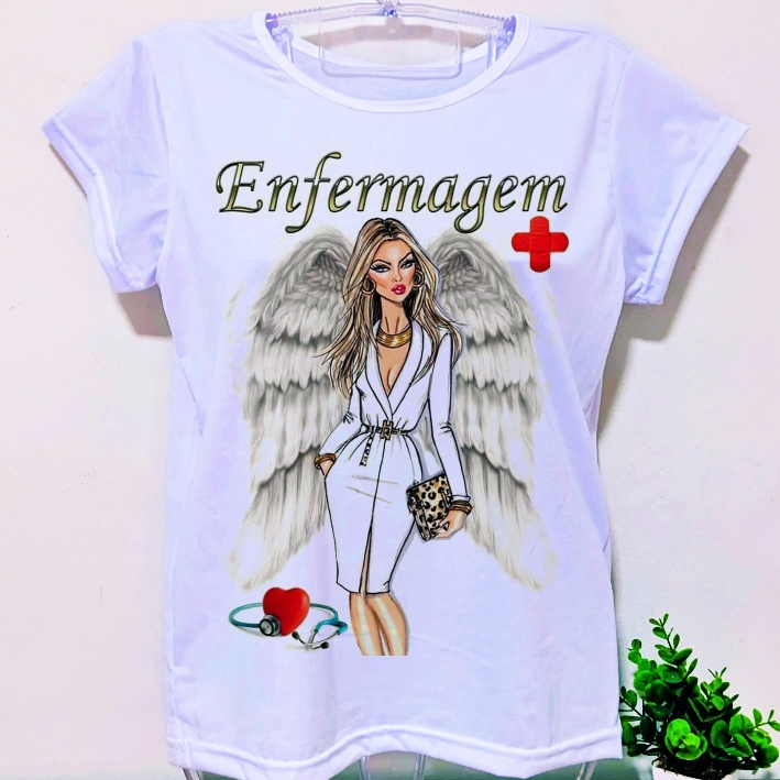 Tshirt blusa camisa Cursos e profissões Enfermagem e técnico de enfermagem