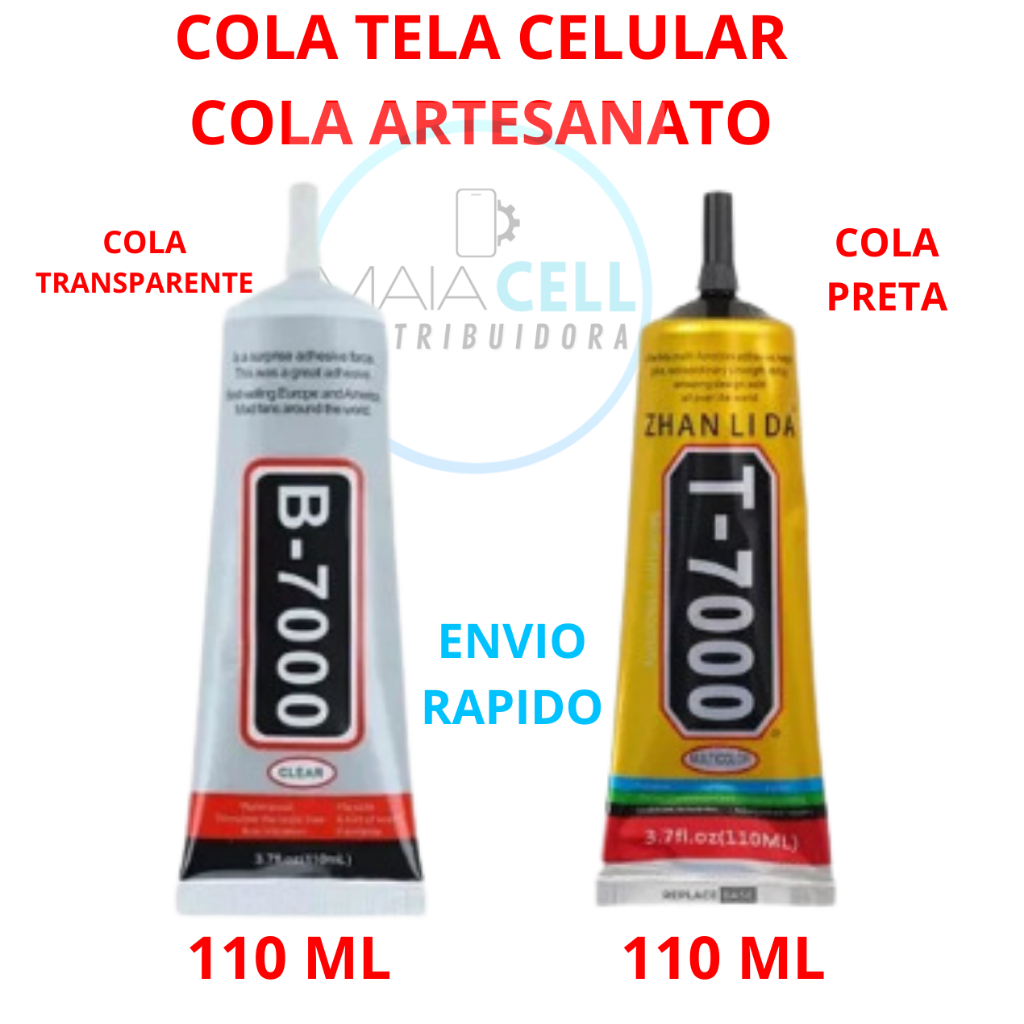 cola pra colar tela de celular b7000 cola transparente t7000 preta 110 ml COLA T7000 B7000 110ML