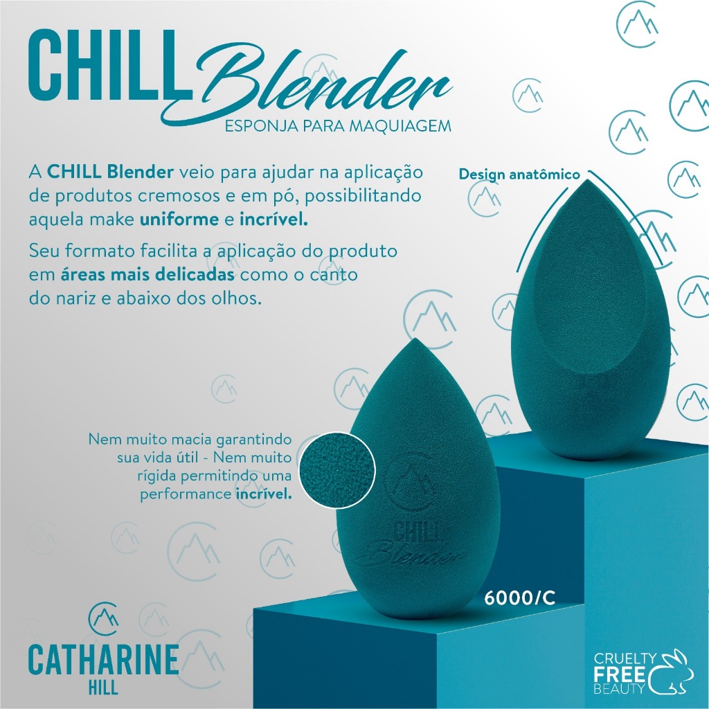 Esponja de Maquiagem Chill Blender Gota Chanfrada Pó Base Corretivo - Catharine Hill