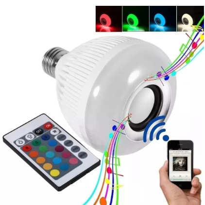 Lampada Musical Caixa de Som Bluetooth LED Rgb Controle - Miniatura 5