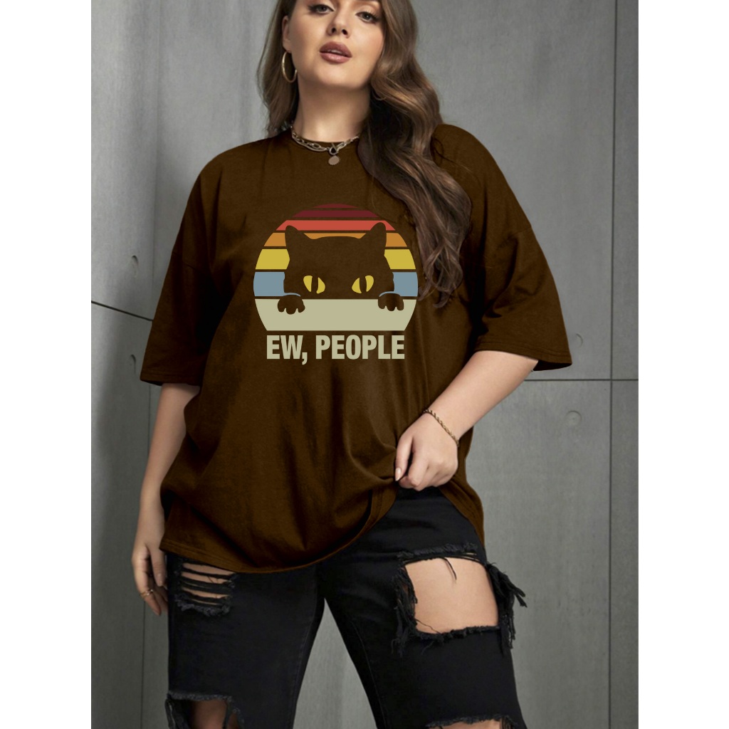 Blusa Oversized Plus Size Personalizada T Shirt Bordada Academia Camisa Manga Curta Ombro Caido Est