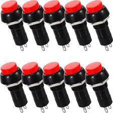 10x Chave Push Button Pbs-11b Com trava Cor vermelho - Chave botão