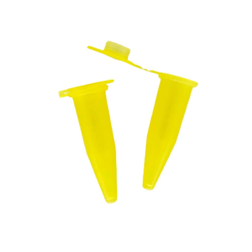 Microtubo Pino Flaconete 0,9ml 500 Unidades - Amarelo Capsula Capa Fundo Cônico