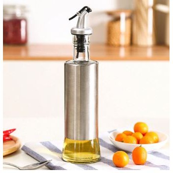 Garrafa Azeite Vinagre Dosador Vidro Aço Inox 300 Ml