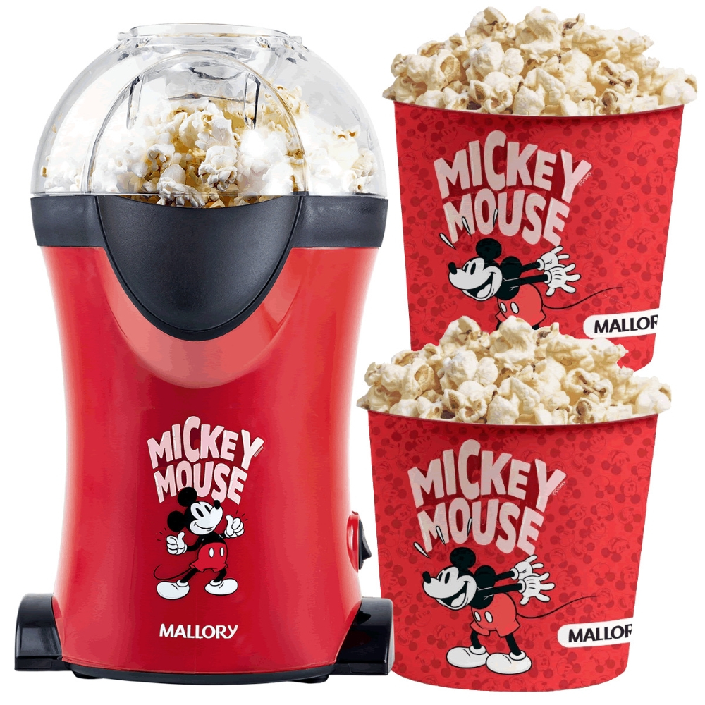 Pipoqueira Elétrica Disney Mickey Mallory Com 2 Baldes Pipoca