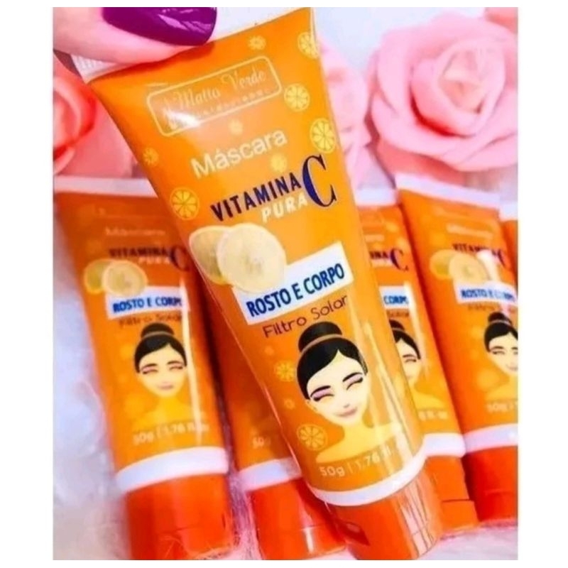 Máscara Facial Vitamina C Pura com Filtro Solar Mato Verde 50g