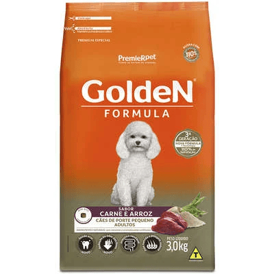 Ração Golden Cão Adulto Raças Pequena Carne 3 kg