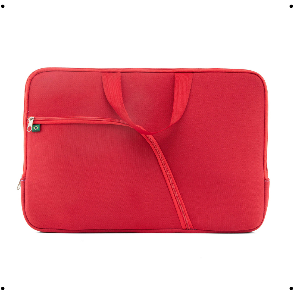 Capa Case Notebook 15.6 Vermelha Resistente Com Alça Bolso Externo Conforto Impermeavel 14/15/17 Polegadas