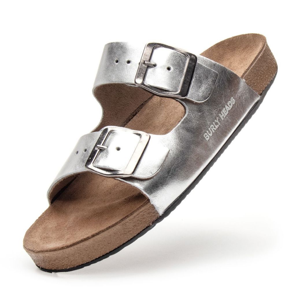 Sandália Papete Feminina Birken Ergonômica Antistress Macio Couro Legitimo Prateada em Oferta na Shopee