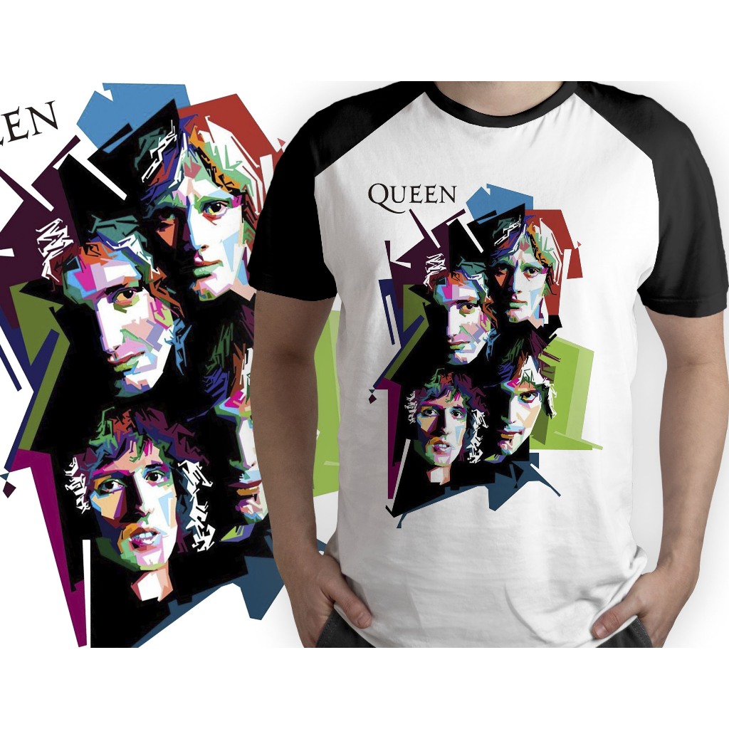 Camisa de banda Personalizada arte em Sublimação Camisa Blusa-Queen rock t-shit