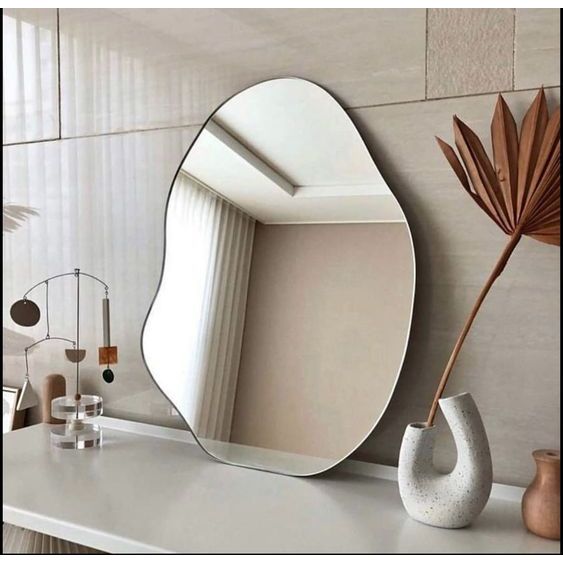 Espelho Orgânico Grande Moda Decor Blogueira Espelho Vidro Abstrato Decoração Luxo Menor Preço — R$ 80,79 em Shopee