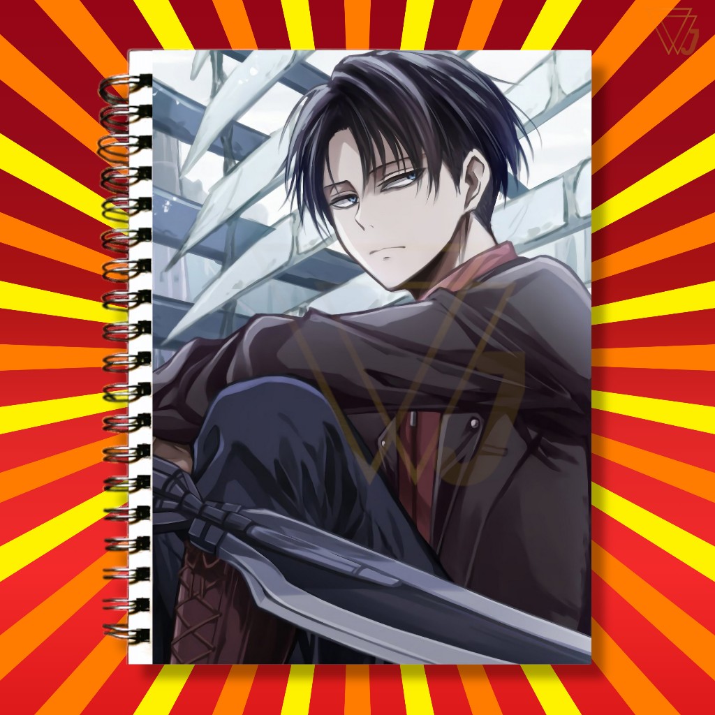 Adesivo Para Capa de Caderno Anime Shingeki no Kyojin Attack on Titan Capitão Levi Ackerman