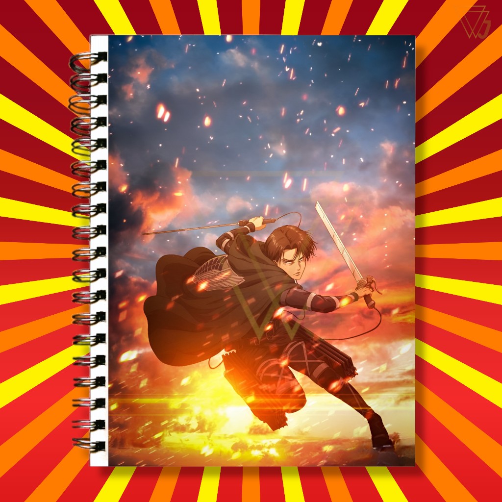 Adesivo Para Capa de Caderno Levi Ackerman Shingeki no Kyojin Attack on Titan Capitão