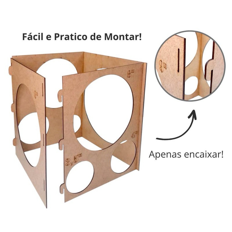 Régua Medidor de Balões MDF Desmontável Decoração Festa em Oferta na Shopee