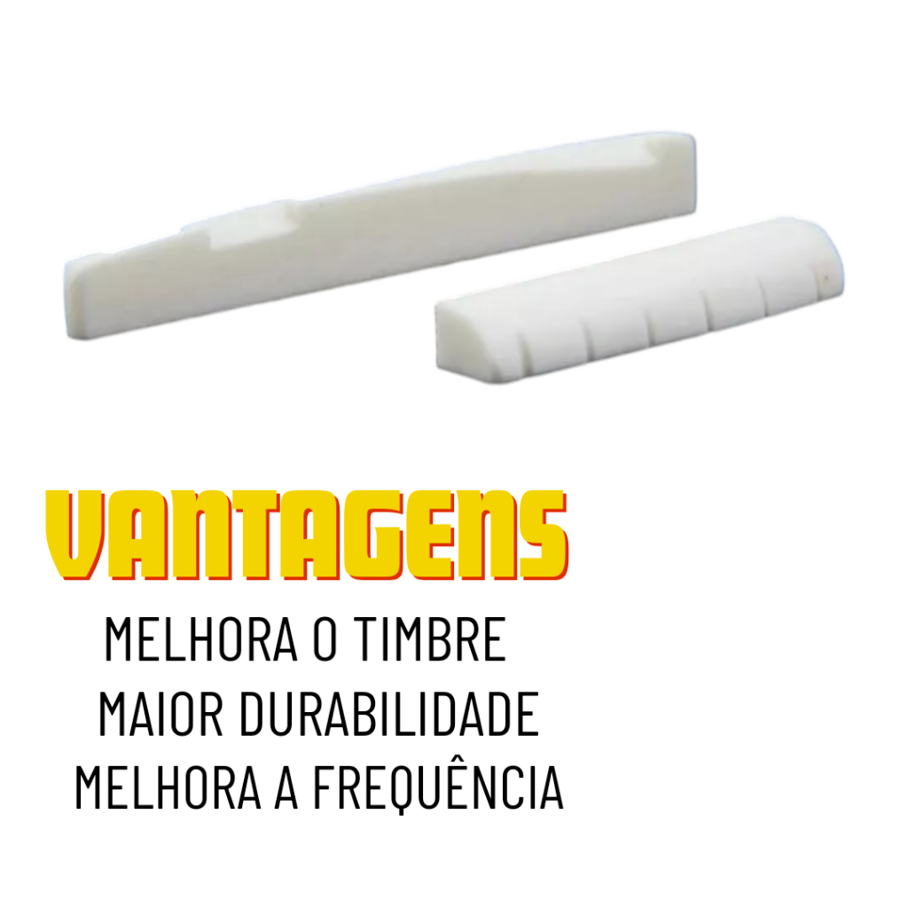 kit pestana nut + rastilho 43x72mm 43 x 72 mm 100% osso animal para violão aço folk Tagima Strinberg