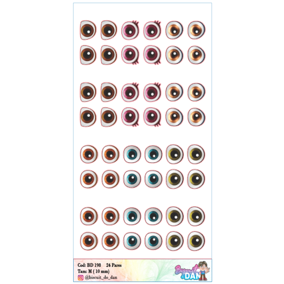 BD198 -  ADESIVOS DE OLHOS RESINADOS PATRULHA em Oferta na Shopee